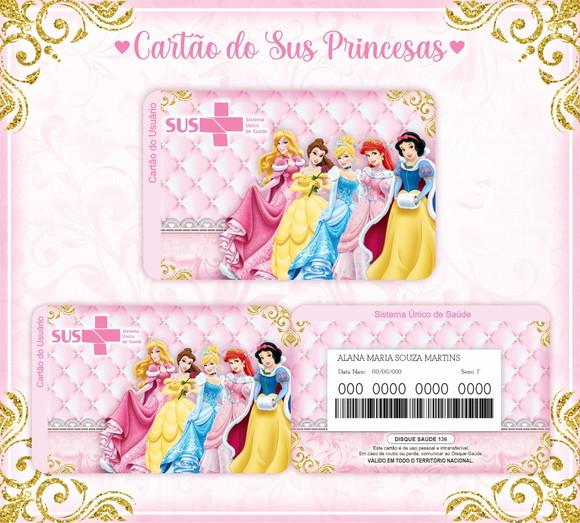 Cartão Sus - Plastificado - Princesas