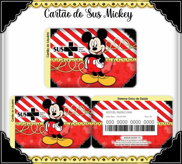 Cartão Sus - Pvc - Mickey