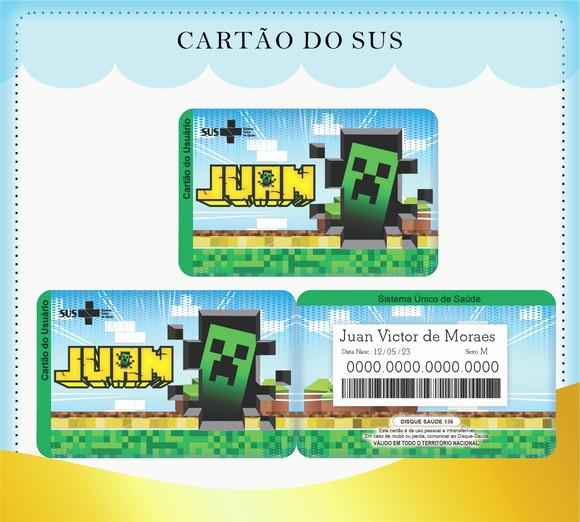 Cartão Sus - Pvc - Minecraft