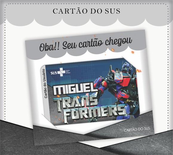 Cartão Sus - Pvc - Transformers