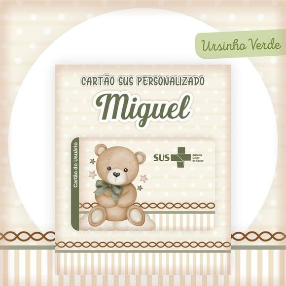 Cartão Sus - Pvc - Ursinho Verde