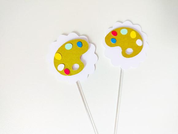 Combo - Topper de Docinho e Forminhas - Aquarela (60un)