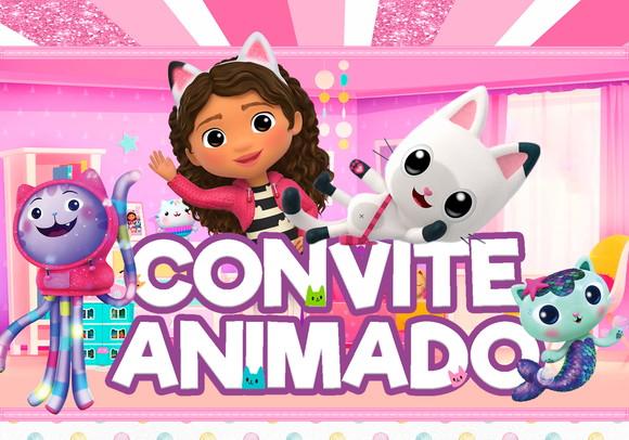 Convite Animado - a Casa Magica da Gabby (sem Foto)