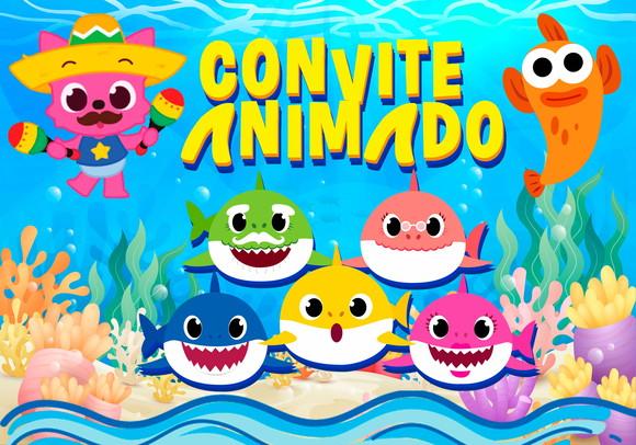 Convite Animado - Baby Shark (5 Fotos)