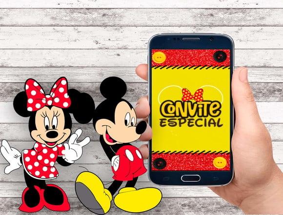 Convite Animado Vertical - Minnie e Mickey (sem Fotos) Curto