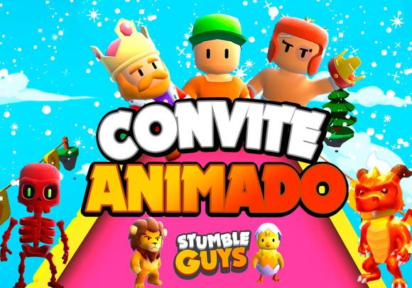 Convite Animado - Stumble Guys (5 Fotos)