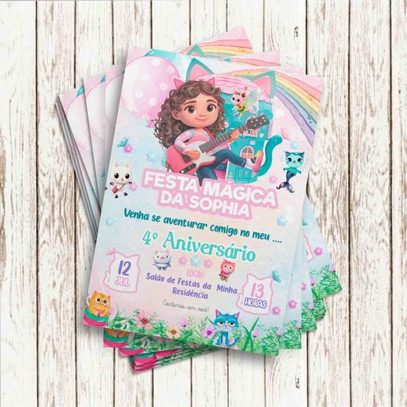 Convite Impresso - a Casa Magica da Gabby