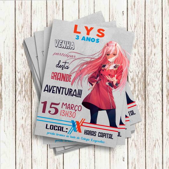 Convite Impresso - Anime/ Zero Two