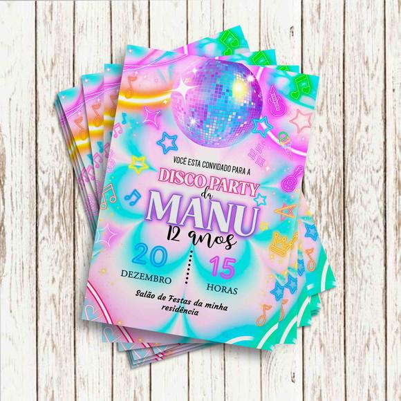 Convite Impresso - Balada Neon Tie Dye