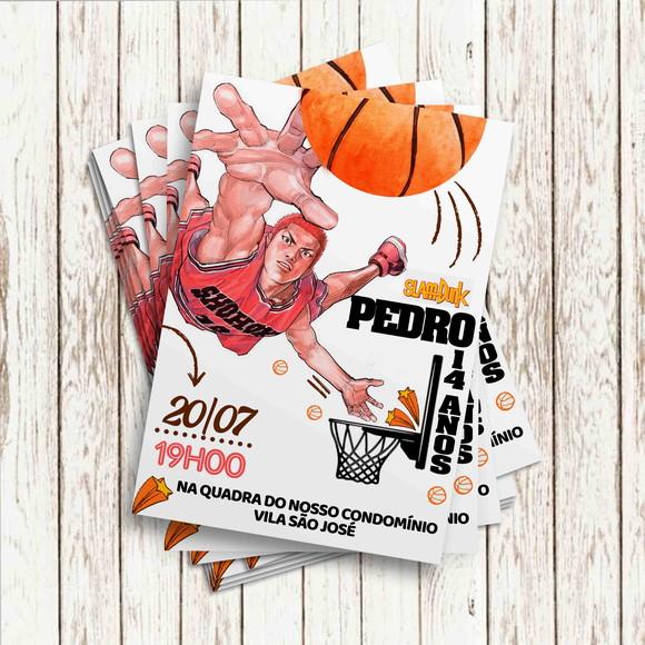Convite Impresso - Bascketbool - Slam Dunk