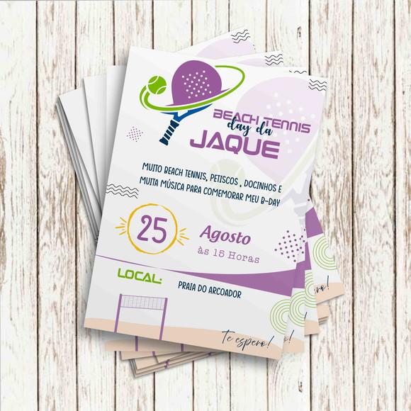 Convite Impresso - Beach Tennis Clean
