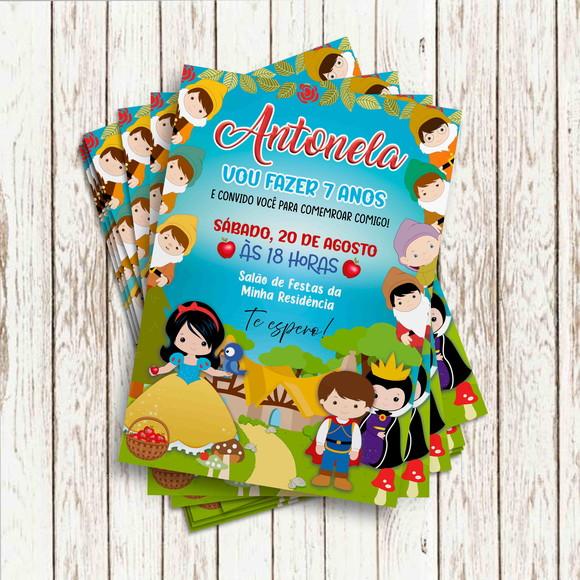 Convite Impresso - Branca de Neve