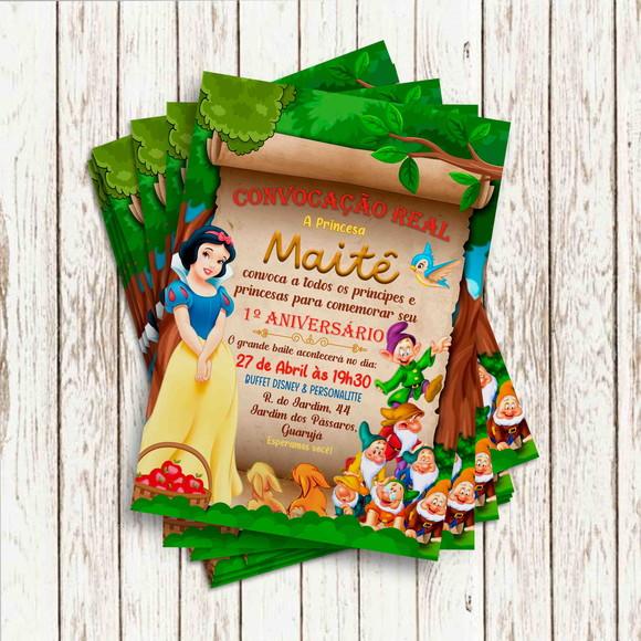 Convite Impresso - Branca de Neve 03