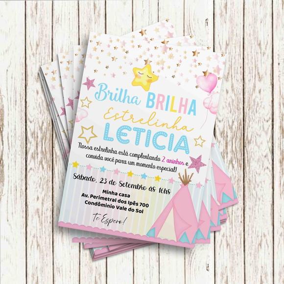 Convite Impresso - Brilha Brilha Estrelinha