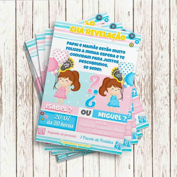 Convite Impresso - Chá Revelação