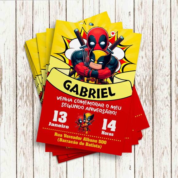 Convite Impresso - Deadpool e Wolverine