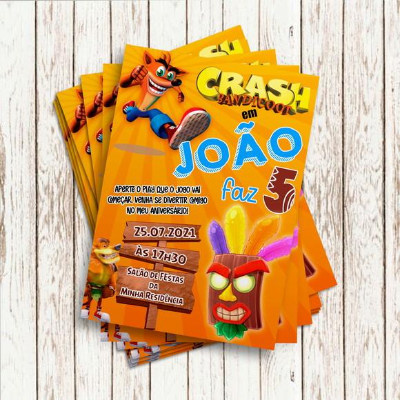 Convite Impresso - Crash Bandicoot