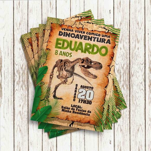 Convite Impresso - Dinossauro Trex