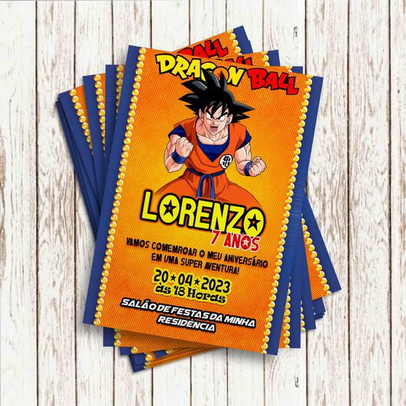 Convite Impresso - Dragon Ball - Goku