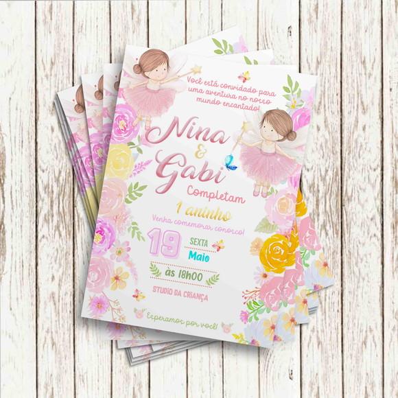 Convite Impresso - Fadas Gemes