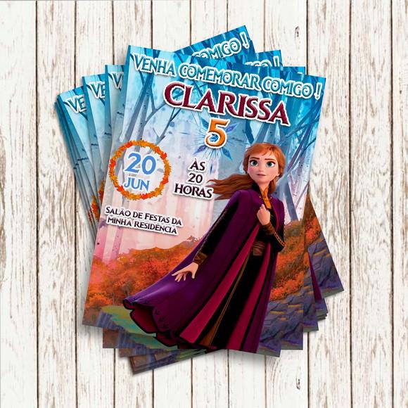 Convite Impresso - Frozen 2 - Anna