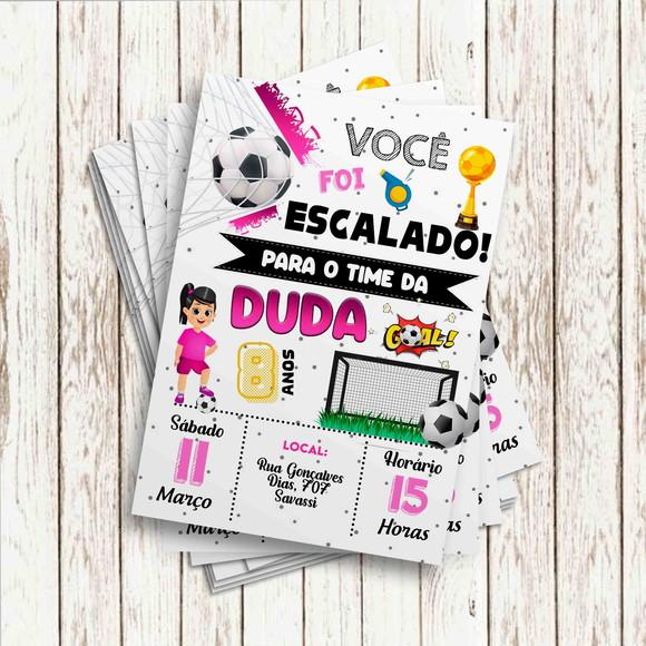 Convite Impresso - Futebol Menina