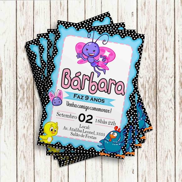 Convite Impresso - Galinha Pintadinha - Borboletinha