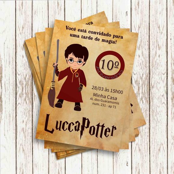 Convite Impresso - Harry Potter