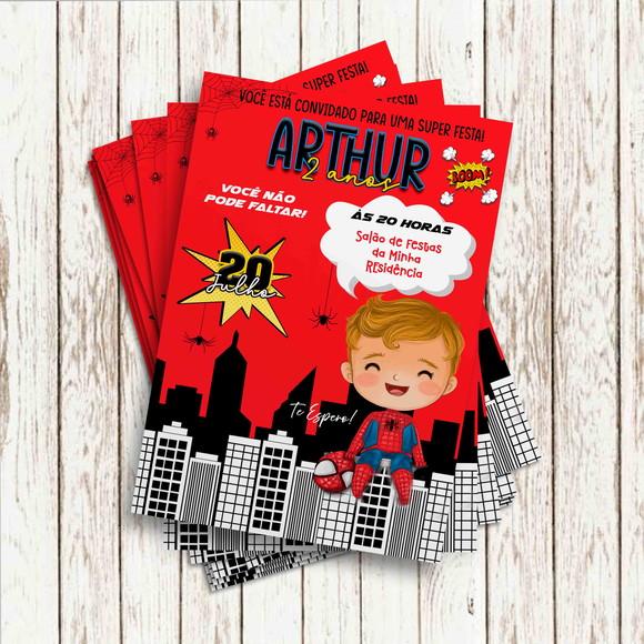 Convite Impresso - Homem Aranha Baby