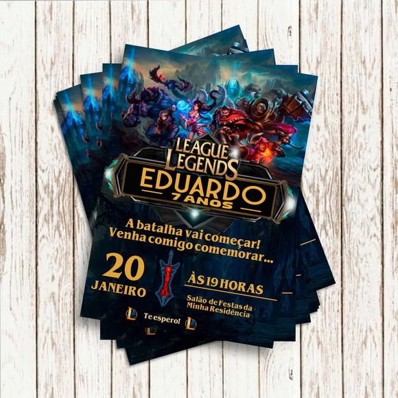 Convite Impresso - League Of Legends