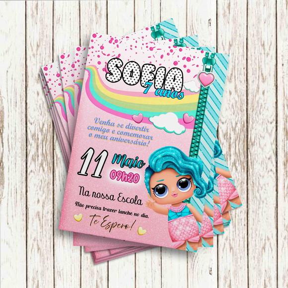 Convite Impresso - Lol Sereia