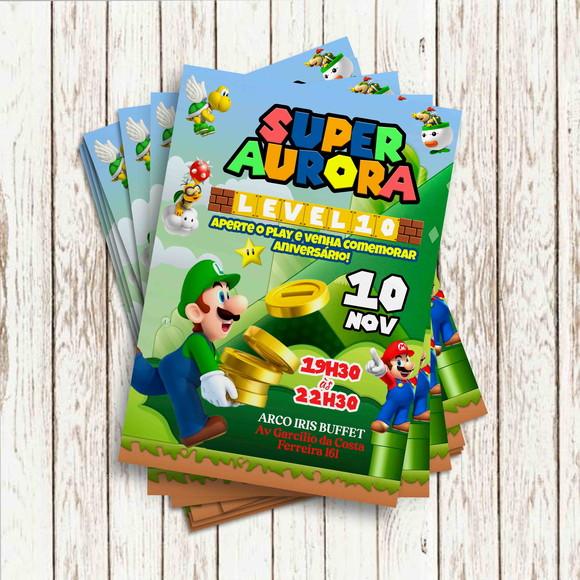 Convite Impresso - Luigi - Mario Bross