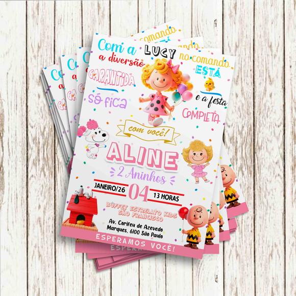 Convite Impresso - Lucy Snoopy