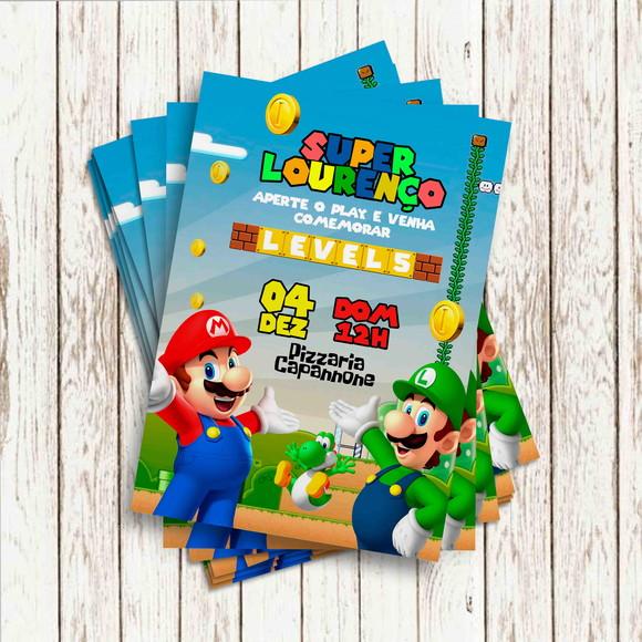 Convite Impresso - Mario Bross