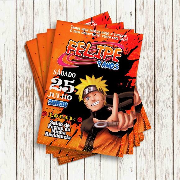 Convite Impresso - Naruto 04 Shippudian