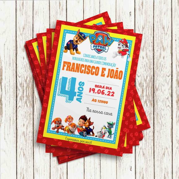 Convite Impresso - Patrulha Canina 03