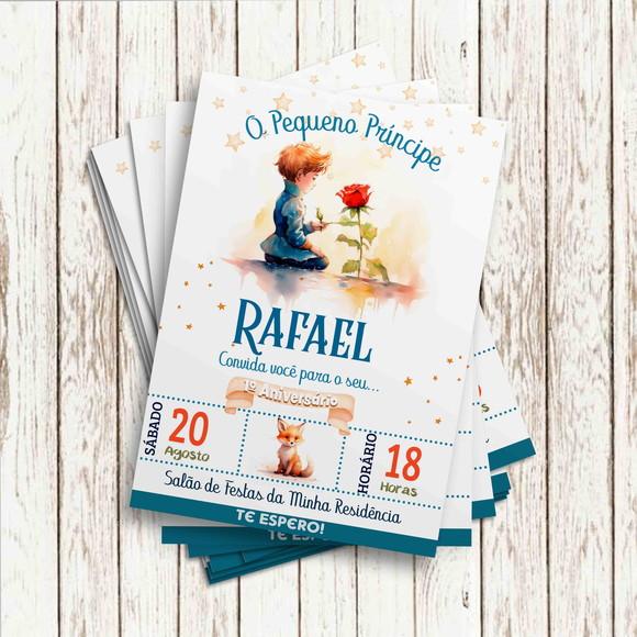 Convite Impresso - Pequeno Principe Aquarela