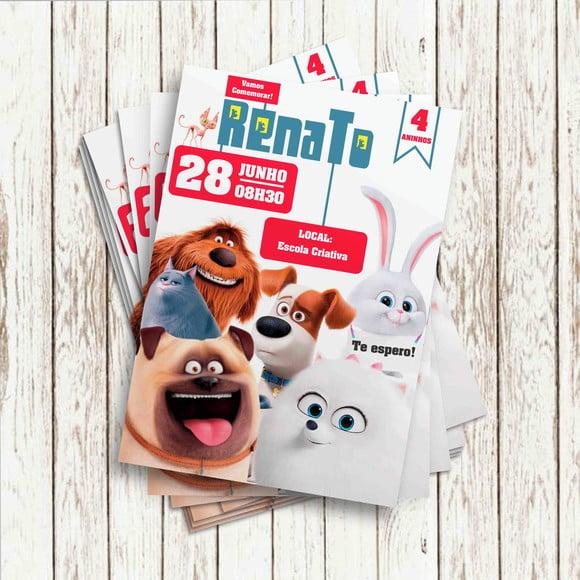 Convite Impresso - Pets a Vida Secreta dos Bichos