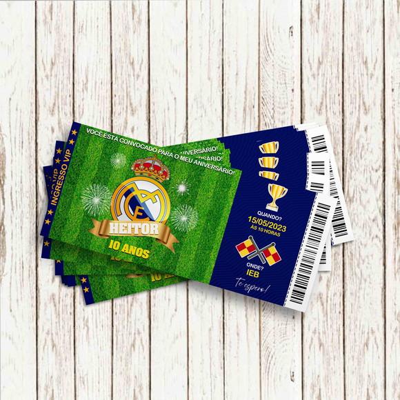Convite Impresso - Real Madrid (tipo Ingresso)