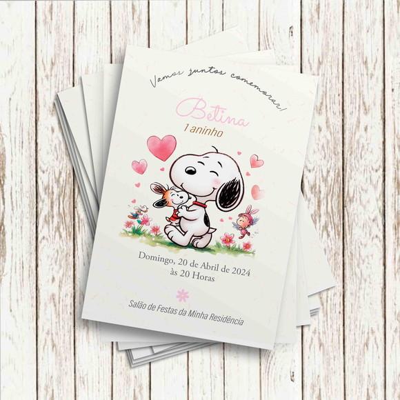 Convite Impresso - Snoopy Clean