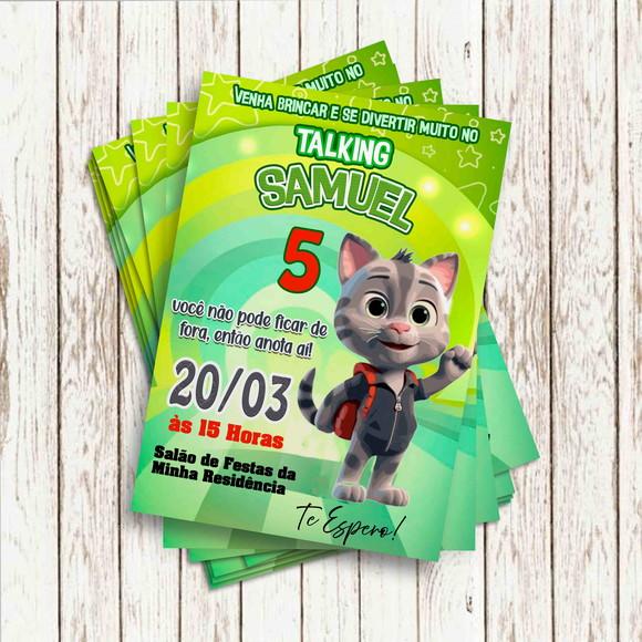Convite Impresso - Talking Tom Falante