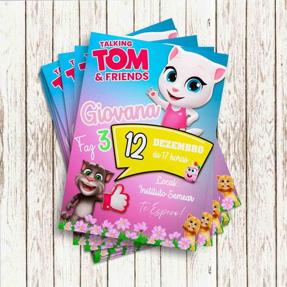 Convite Impresso - Talking Tom Angela