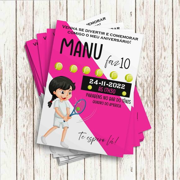 Convite Impresso - Tennis Menina