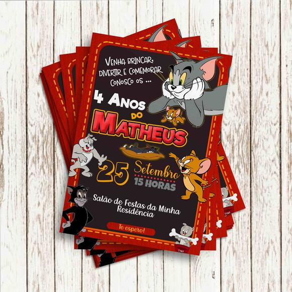 Convite Impresso - Tom e Jerry