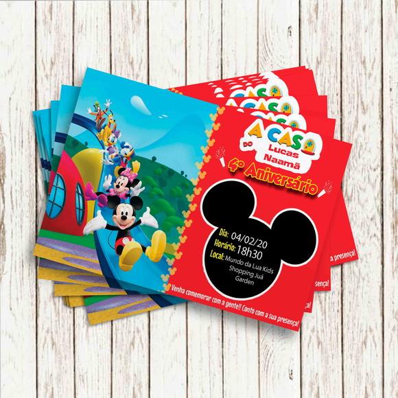 Convite Impresso - Turma do Mickey 01