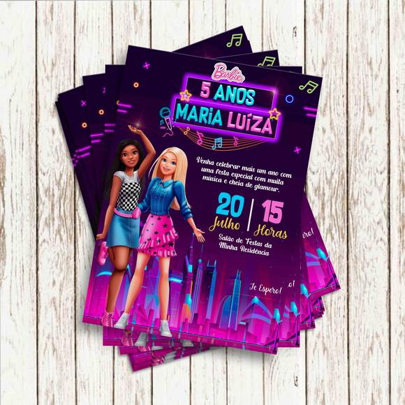 Convite Impresso (10 x 15) - Barbie Big City Big Dreams
