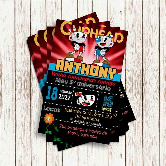 Convite Impresso (10x15) - Cuphead