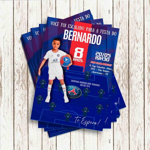 Convite Impresso (10x15) - Futebol Psg