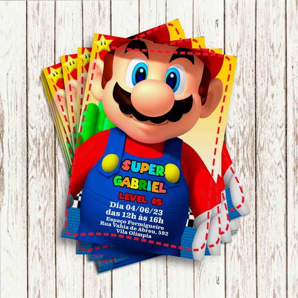 Convite Impresso (10x15) - Mario Bross