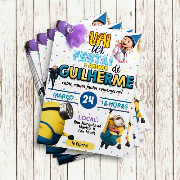 Convite Impresso (10x15) - Minions